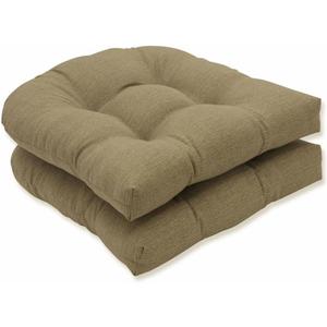 Pillow Perfect Monti Chino Solid Indoor/Outdoor Wicker Patio Seat Cushion Reversible, Weather and Fade Resistant, Round Corner - 19" x 19", Tan, 2 Count Pillow Perfect Monti Chino Solid Indoor/Outdoor Wicker Patio Seat Cushion Reversible, Weather and Fade Resistant, Round Corner - 19" x 19", Tan, 2 Count