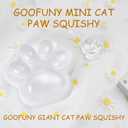 2 x Big Taba Squishy Paw Valentines Day Gift Squishy Toys Cute Mochi Cat Paw Squishies Fufu Squishy Fidget Toys Squishies for Stress Relief Jelly Sticky Sensory Toys Relaxation Gifts for Adults Kids 2pcs