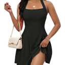 PerZeal Women's Summer Halter Dress Backless Mini Beach Party Dress Sleeveless A-Line Sundress Casual Club Dress XXL