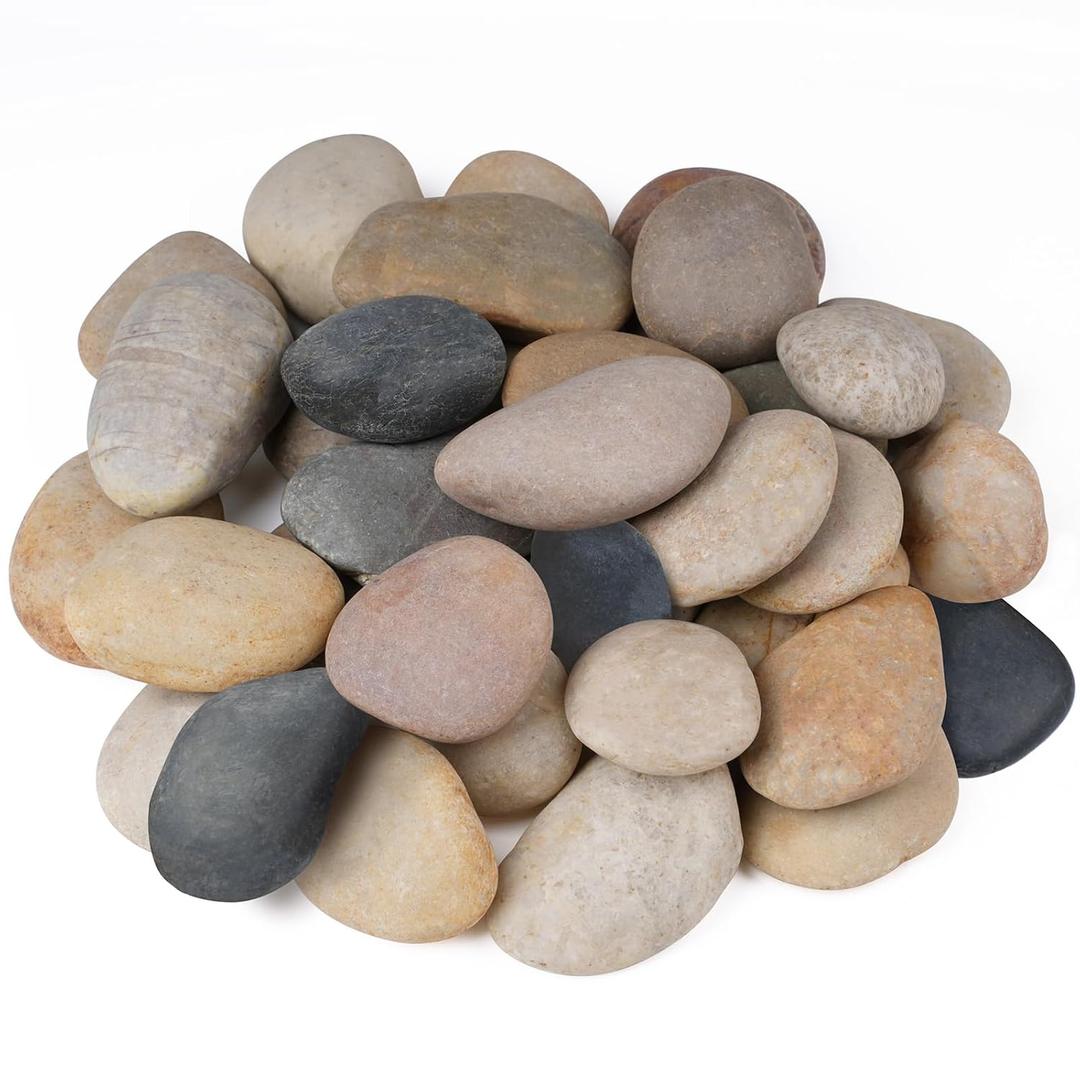 40 lbs Rocks for Outdoor Landscaping, 3"-4" Aquarium Rocks for Fish Tank, Natural Decorative Garden Stone for Plants, Flower Pots, Vase, Walkways, Yard