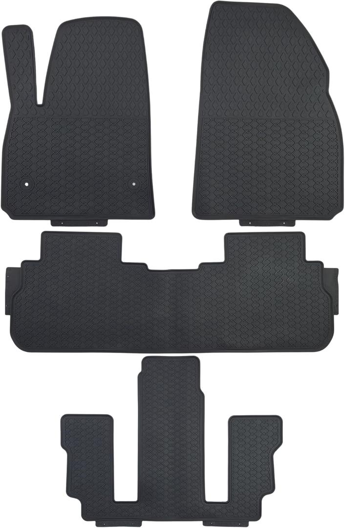 Custom-fit for 2020-2025 Cadillac XT6 Floor mats (Bucket 6 Seats) All-Weather Rubber Floor Liners Set Heavy Duty Set (Black)