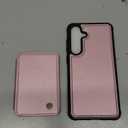 Compatible with Magsafe for Samsung Galaxy S25 Plus Wallet Case Magnetic Card Holder, RFID Blocking 2 in 1 Detachable Kickstand Shockproof Case for Women Men, Pink