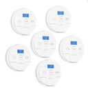 6 Packs,2 in 1 Technology, Smoke,Carbon Monoxide Detector, Co Alarm,85db Alert,LCD Readout,3 Color LED Indication,(Green Light Blinking at Work), with 3 AA Batteries,Easy Install,for Home and Kitchen