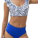 SOLY HUX Girl's Bathing Suit Allover Print Ruffle Trim Bikini Set Two Piece Swimsuit 11 Y