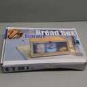 Black Bread Box for Kitchen Countertop - Modern bamboo Bread box with Window Bread Storage Container