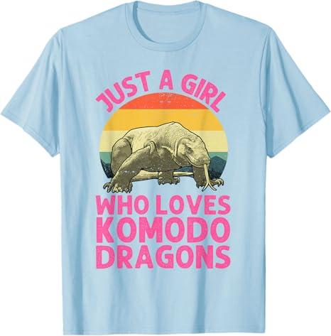 Cool Komodo Dragon Art For Girls Women Komodo Dragon Lover T-Shirt Size M