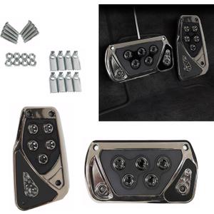 2 PCS Car Pedal Covers, Automotive Brake and Accelerator Pedal Pad, Anti-slip No Drilling Vehicle Foot Treadle, Universal Automatic Transmission Brake Pedals Kit, for Most Cars (Black)
