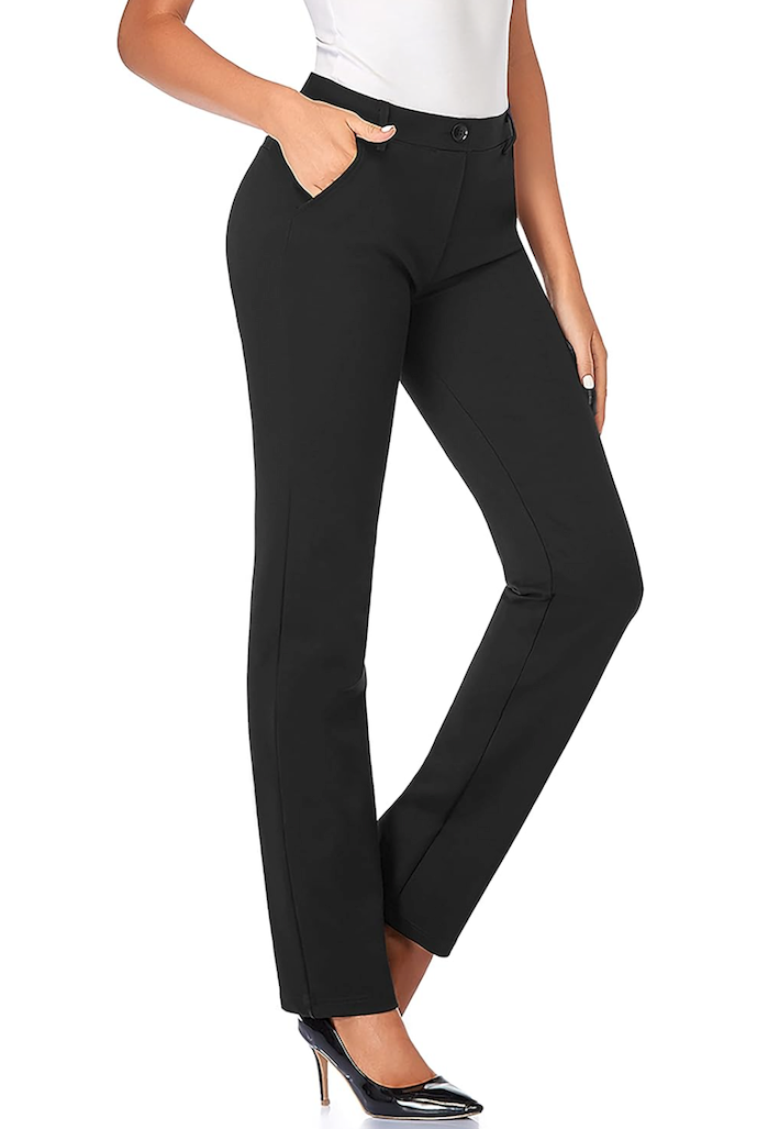Tapata Women's 28''/30''/32''/34'' Stretchy Straight Dress Pants with Pockets Tall, Petite, Regular for Office Work Business