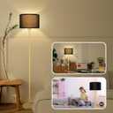 Gold Floor Lamps for Living Room, Modern Bright Standing Lamp, Black Lamp Shades, Foot Switch, Simple Pole Lamps Corner Lamp for Bedroom,Office, Living Room, Den, Black Living Room Lamp (No Bulb)