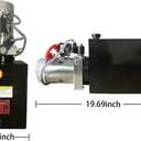 ParnicoTech Hydraulic Pump 10 Quart Single Acting Hydraulic Power Unit 12V DC, 3200 PSI Max Relief Pressure, Power Unit Metal Reservoir for Dump Trailer Car Lifting, SAE # 6 Port, Steel