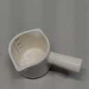 Espresso Measuring Cup, Ceramic Espresso Cup Double Spouts Expresso Shots Cup with Handle, Espresso Accessories, 3 Oz/ 90 Ml, White