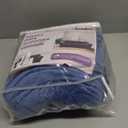 WEERRW Velvet Plush Fabric 4 Pieces Sofa Covers for 3 Cushion Couch with Elastic Bottom Straps in Light Blue (Large)