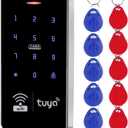 Waterproof Access Control Keypad Home Security System Tuya Smart Remote Unlock Including 10Pcs Key Rings (Silver)
