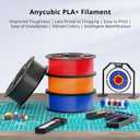 ANYCUBIC PLA Plus (PLA+), 3D Printer Filament 1.75mm Bundle, High Toughness, 1KG Spool, Black, White, Texture Grey, Pink, Red, Blue, Green, Orange, Yellow, Purple, 10KG in Total