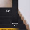 8x30 Carpet Stair Treads Pack of 15 with Stickers for Easy Peeling - Self-Adhesive Peel and Stick Carpet for Stairs - Works with Most Subfloor Types - Black Stair Treads