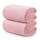 REDKISS 2 Pack Microfiber Extra Large Bath Sheets, 35 x 70 Inches, 670G, Super Soft and Absorbent, Quick Dry Pink Bath Towels, Perfect for Bathroom, Plush Shower Towels for Spa, Gym & Hotel