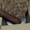 Dog Crate Bed Waterproof for Large Dogs - Rose Velvet Soft Fluffy Washable With Removable Cover & Anti-Slip Bottom, 35 x 22 Inch, Brown