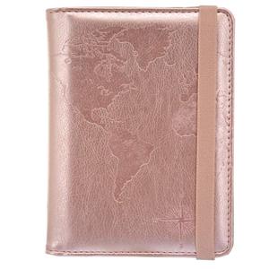 kandouren RFID Passport Holder Cover Case, Travel Accessories for Women & Girl, Passport Wallet(rose gold world)