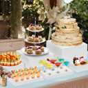 10 Pcs Large Acrylic Buffet Risers, White Food Display Stands for Buffet, Dessert Table, Jewelry, and Catering, Stackable Food Risers with Hollow Bottoms, Nesting Cube Box (12"-11"-10"-9"-8"-7"-6"-5")