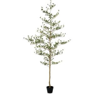 Artificial Black Olive Tree 7ft - Shady Lady UV Resistant Faux Olive Trees Indoor Outdoor Decor - Modern Aesthetic Tall Fake Plants with Pot for Home Office Living Room Patio Floor, VN140