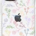 NITITOP Compatible for iPhone 15 Case Cute Flower Floral Clear for Women Girl Ultra Slim Crystal Shockproof Soft TPU Anti-Yellow Protective Phone Cover - Colorful