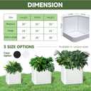 Steel Planter Box-26"x26"x26"-Large Square Planter Box-Outdoor Indoor-White Metal Planter Box Cube Steel Planters Heavy Duty Commercial Residential for Porch Patio Home Garden Hotel, 26"Lx26"Wx26"H