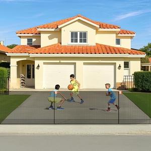 Driveway Net for Kids Safety - LUTICO 28' Wide 40" Tall Driveway Guard with High Visibility Reflective Tape, Driveway Net to Stop Basketballs from Rolling into Street, Easy to Install（Ebony）