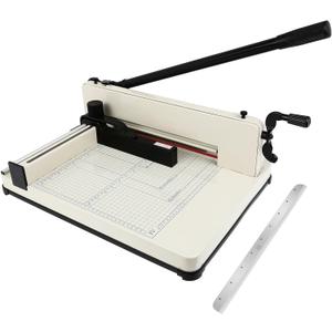 Heavy Duty Paper Cutter, 12" Guillotine Paper Cutter, Cortadora de Papel 400 Sheets Paper Trimmer with Double Safety Protection&Durable HSS Blade for Cutting Paper, Leather, PVC,Non-Woven Fabrics (12 INCH)