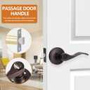 1 Pack Entrance Door Handle, Oil Rubbed Bronze Reversible Door Lever Perfect for Interior Door and Closet, Traditional Wave Style Keyed Entry Door Lock