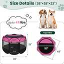 Love's cabin Pet Puppy Dog Playpen, Large Dog Tent Crates Cage Indoor/Outdoor, Portable Playpen for Cat, Foldable Pop Up Dog Kennel Playpen with Carring Case, Removable Zipper Top, Pink