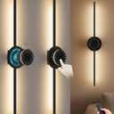 Battery Operated Wall Sconces Set of 2, Detachable 360 Rotate LED Wall Lamps Tubes with Remote Control, 10000mAh Rechargeable Dimmable Black Wall Lights for Bedroom, Living Room, Hallway, 30 Inch