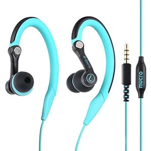 mucro Wired Earbuds Sport Headphones with Over Ear Hooks Sweatproof in Ear Running Earphones for Workout Jogging Gym Headphones for 3.5mm Jack Devices Blue