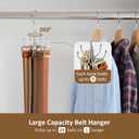 ZEDODIER 4 Pack Belt Organizer for Closet, Heavy-Duty Rotating Belt Hanger Rack Holds Multiple Belts, Hanging Space Saving Metal Belt Holder for Closet Storage, Silver