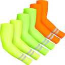 SATINIOR Pair of 6 UV Sun Protection Arm Sleeves for Men Women Reflective Cooling Compression Sleeves Golf Outdoor Sports (Vivid Colors)