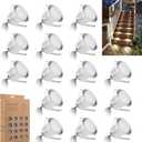 Recessed LED Deck Light Kits 16 Pack, IP67 Waterproof Outdoor Landscape In-ground Lighting, 12V Low Voltage Deck Lighting for Garden,Yard,Patio,Step,Stair,Floor Decoration.
