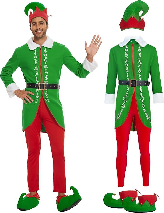 Christmas Costume Men, Budby the Costume Men, Christmas Adults Suit for Holiday Party Cosplay, L