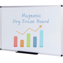 VIZ-PRO Magnetic Dry Erase Board, 48" x 24", Silver Aluminium Frame