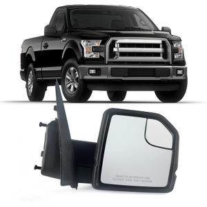Right Passenger Side Door Mirror with Blind Spot Glass Power Fits 2015-2020 Ford F150 Without Turn Signal Light Non-Heated (3Pins) Replaces: FL3Z17682AK (3 Pins)