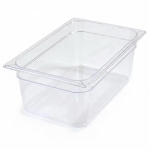 Carlisle FoodService Products Storplus Full-Size Plastic Food Pan for Catering, Buffets, and Restaurants, Polycarbonate 6 Inches Deep, Clear