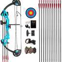 Compound Bow Archery for Youth and Beginner, Right Handed,19-28 Draw Length,15-29 Lbs Draw Weight, 260 fps