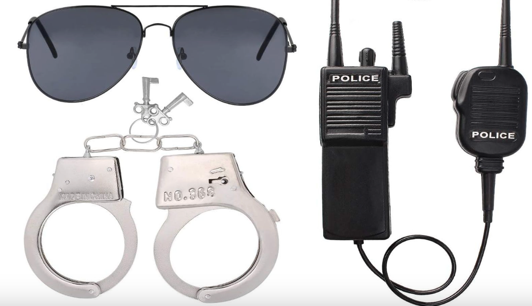 Beelittle Police Handcuffs Walkie Talkies Sunglass Costume Accessories