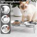 Elevated Cat Bowls, 5.9 Inch Wide Stainless Steel Cat Food Bowls with Metal Stand Whisker Stress-Free, Raised Food and Water Dish for Cats, Kitten