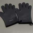 KITCHEN PERFECTION Silicone Smoker Oven Gloves Extreme Heat Resistant BBQ Gloves Handle Hot Food Right on Your Smoker Grill Fryer Pit|Waterproof Oven Mitts Grill Gloves |Superior Value Set+3 Bonuses, Deep Black