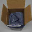 MIULEE Decorative Linen Check Throw Pillow Covers Neutral Farmhouse Vintage Pillow Covers 20x20 Set of 2 Boho Modern Home Decor for Sofa Couch Bedroom Cushion Blue