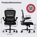 TRALT Office Chair - Ergonomic Desk Chair with Adjustable Lumbar Support, Mesh Computer Chair, Executive Chairs for Home Office Comfortable Lumbar Support (Black)