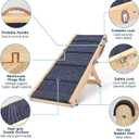 Dog Ramp for Bed, 24" H Adjustable Folding Ramp for Dogs to Get on Bed, Solid Wood Dog Ramps for Small & Medium Dogs, Non-Slip Waterproof Easy Storage for Bed Couch - (L 38" ×W 16")