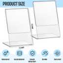 Ctosree 12 Pcs Acrylic Photo Frame L shape Slant Back Desktop Photo Frames Plastic Clear Sign Clear Acrylic Display Stand Table Top Sign for Home Office Wedding Restaurant Menu (2.5 x 3.5 Inch)