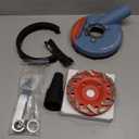 Dust Shroud for Angle Grinder 4.5-5 inch + 2 PCS Diamond Grinding Cup Wheel 5 inch + Replacement Brush, Universal Surface Grinding Shroud Kit for Various Surfaces