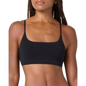 Florence by Mills Womens Softie Cotton Scoop Bralette (XX-Large, Black)