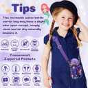 Water Bottle Carrier Bag with Strap for Kids - Water Bottle Bag Holder with Padded Strap Pocket 10/12/14/16/18Oz for Boys Girls School Walking Hiking Camping